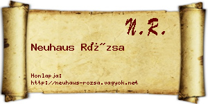 Neuhaus Rózsa névjegykártya